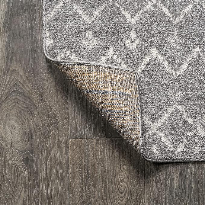 JONATHAN Y Boho Vintage Diamond Gray/Ivory Indoor Area Rug 12X18 ft, Moroccan - Image 5