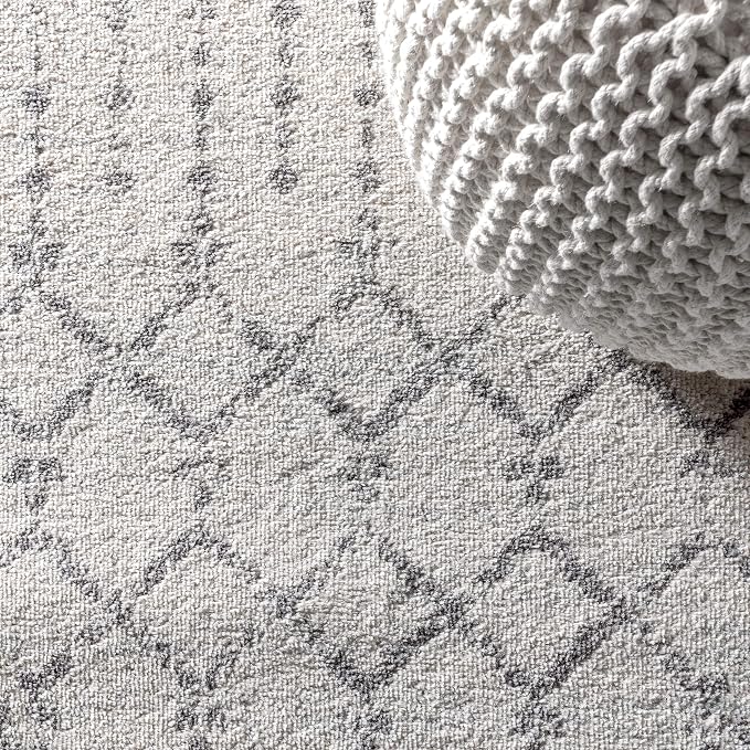 JONATHAN Y Boho Vintage Diamond Cream/Gray Oval Area Rug 3X5 ft, Moroccan Hype - Image 4