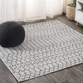 JONATHAN Y Moroccan Geometric Indoor Outdoor Square Area Rug 5X5 Light by JONATHANY