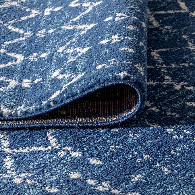 JONATHAN Y Boho Vintage Diamond Blue/White Runner Rug 2X8 ft, Moroccan Hype - Image 7