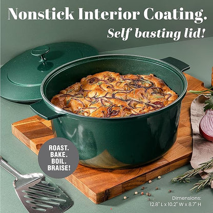 Granitestone Dutch Oven, 6.5 Quart Ultra Nonstick Enameled Lightweight Aluminum - Image 3