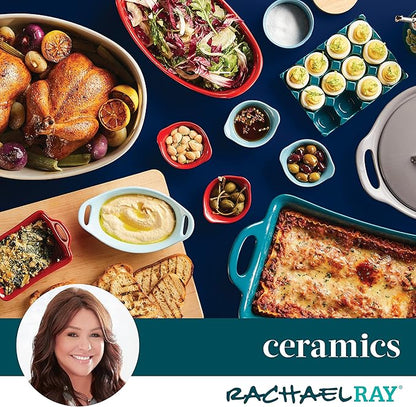 Rachael Ray Solid Glaze Ceramics Au Gratin Bakeware/Baker Set, Rectangular - Image 4