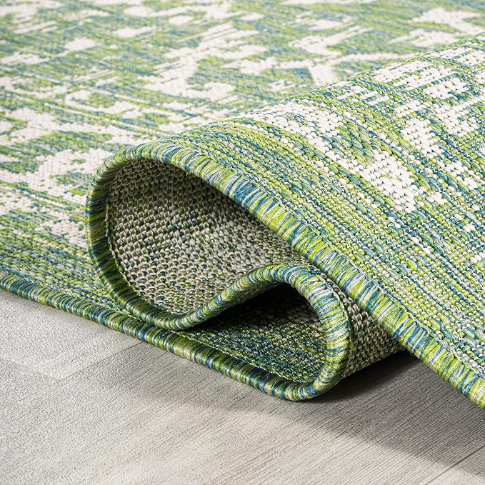 JONATHAN Y Boho Medallion Indoor Outdoor Area Rug 4X6 Cream/Green, Malta - Image 5