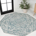 JONATHAN Y Boho Medallion Indoor Outdoor Octagon Area Rug 5 Ft Teal/Gray by JONATHANY