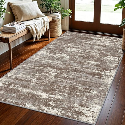 3x5 Area Rug Washable Entryway Rug Non Slip Abstract High-Stain Resistance No by TTelephant
