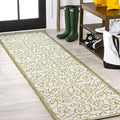 JONATHAN Y Vintage Filigree Indoor Outdoor Runner Rug 2X8 Green/Cream, Madrid by JONATHANY