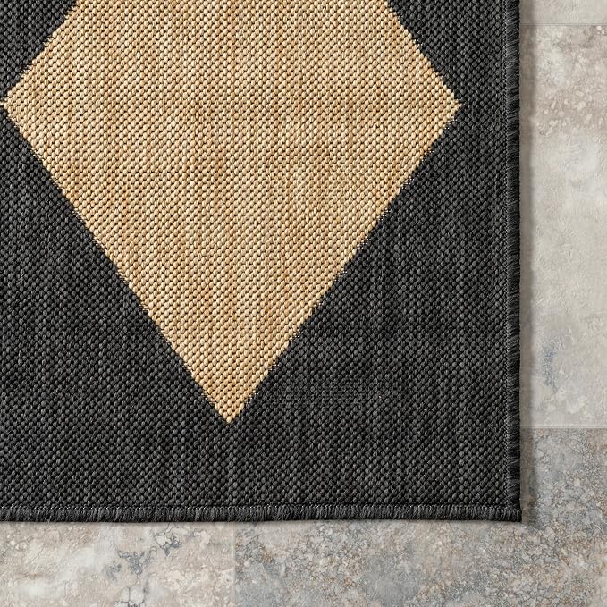 Nuloom Outdoor Performance Collection Sabina Dark Grey/Ivory, High Traffic - Image 5