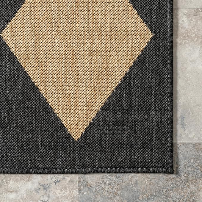 Nuloom Outdoor Performance Collection Sabina Dark Grey/Ivory, High Traffic - Image 4