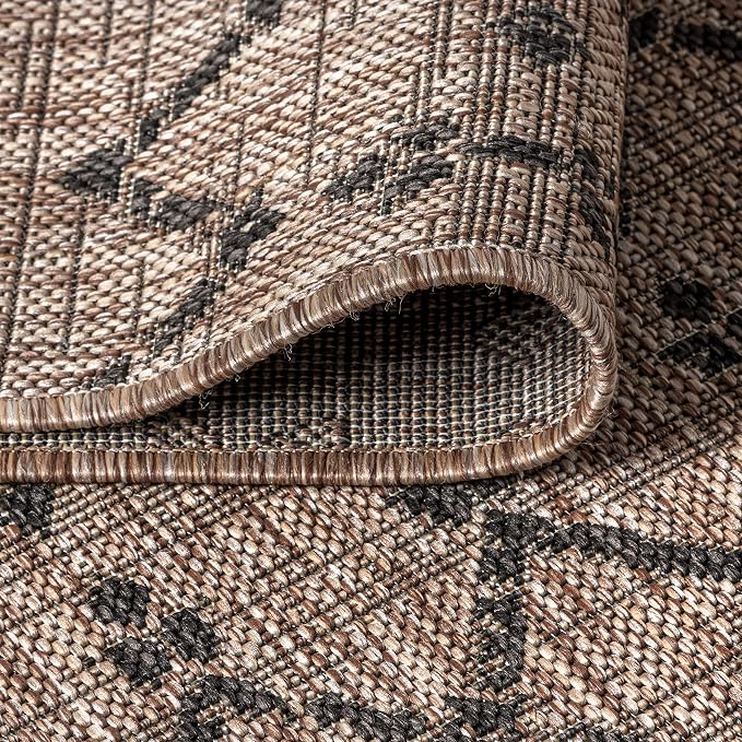 JONATHAN Y Moroccan Geometric Indoor Outdoor Runner Rug 2X20 Natural/Black - Image 5