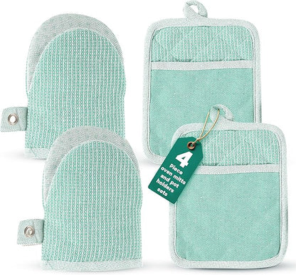 Casa Platino Heat Resistant Oven Mitts & Pot Holders, 4-Piece – Oven Mitt by CasaPlatino