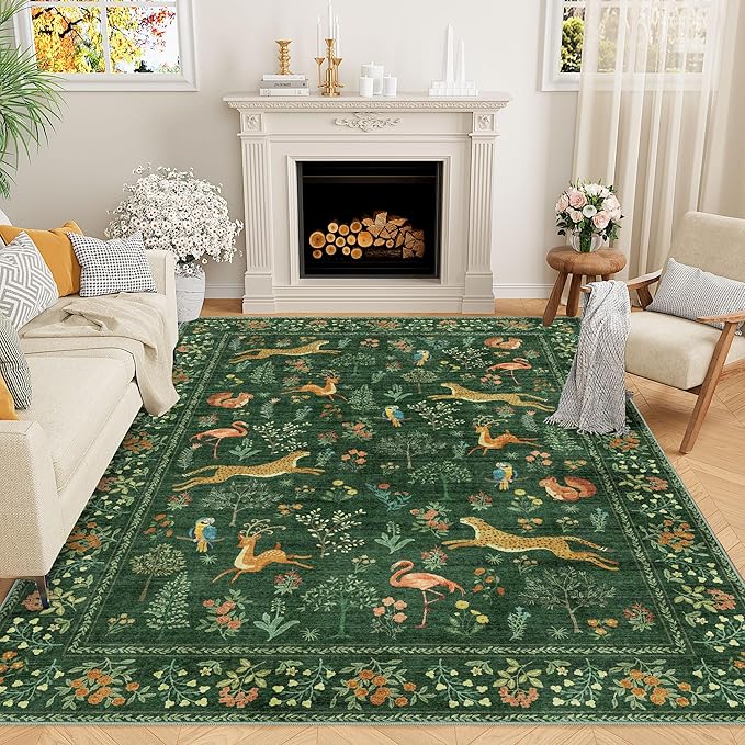 DUKINO 6x9 Rug, Washable Animal Living Room Rug by DUKINO