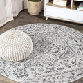 JONATHAN Y Boho Medallion Indoor Outdoor Round Area Rug 3 Ft Black/Gray by JONATHANY