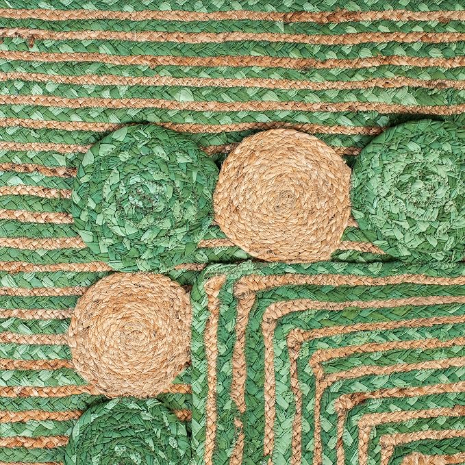 SAFAVIEH Cape Cod Collection 2' 3" x 8' Green / Natural CAP201Y Handmade Boho - Image 4