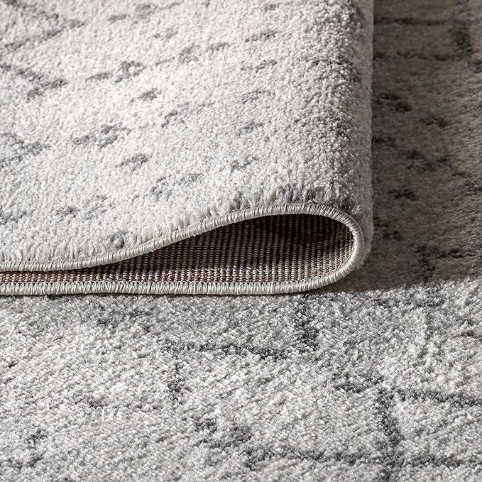 JONATHAN Y Boho Vintage Diamond Cream/Gray Oval Area Rug 4X6 ft, Moroccan Hype - Image 5