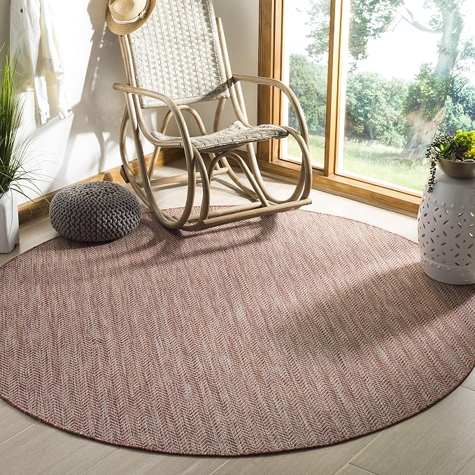 SAFAVIEH Outdoor Round Rug 6'7" by Unknown