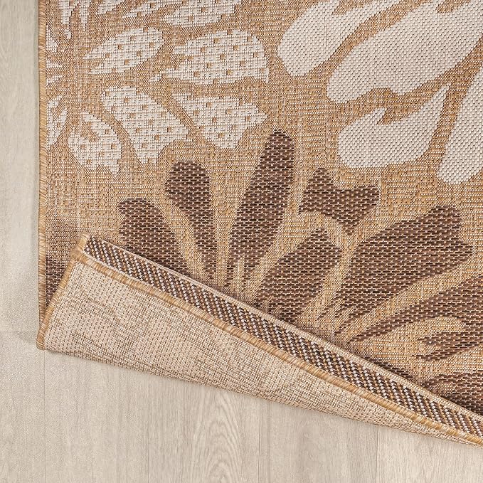 JONATHAN Y Floral Textured Weave Indoor Outdoor Octagon Area Rug 5 Ft - Image 5