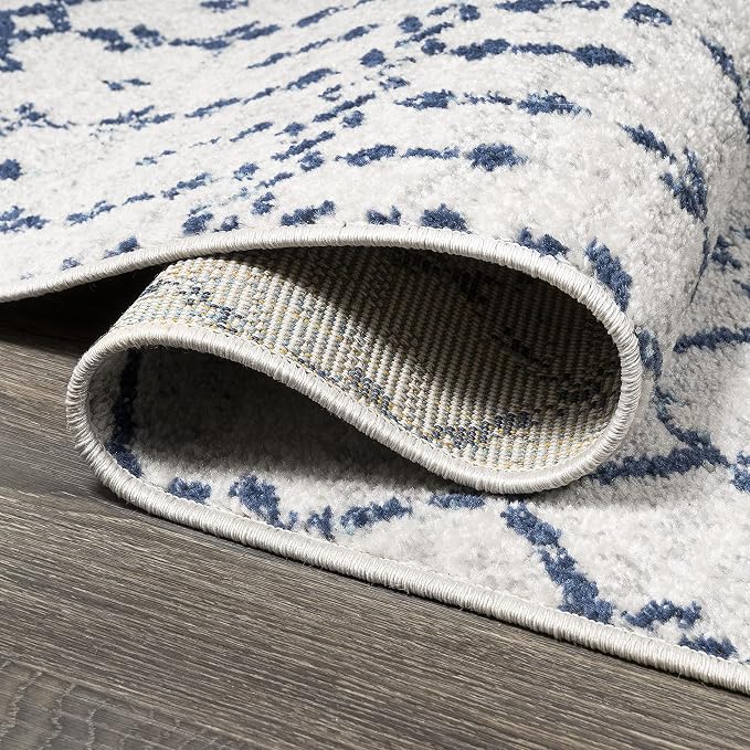 JONATHAN Y Boho Vintage Diamond Cream/Navy Indoor Area Rug 9X12 ft, Moroccan - Image 7
