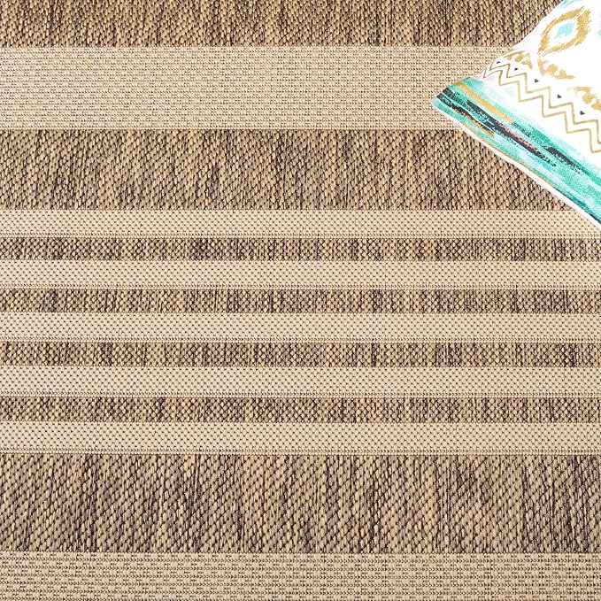 SAFAVIEH Courtyard Collection 2'3' x 18' Brown/Bone CY6062 Stripe Indoor/ - Image 6