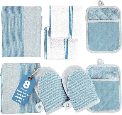 Casa Platino Silicone Oven Mitts Set, 8-Piece – 500°F Heat Resistant Mini Oven by CasaPlatino