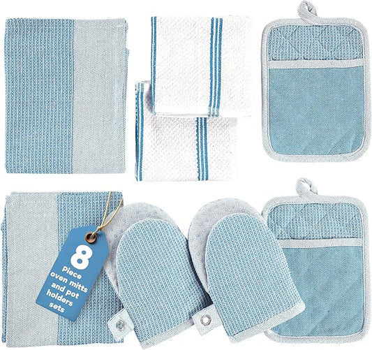 Casa Platino Silicone Oven Mitts Set, 8-Piece – 500°F Heat Resistant Mini Oven by CasaPlatino