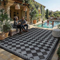 HUGEAR Outdoor Waterproof Rug 9'x12' Plastic Straw Rugs Washable Reversible by HUGEAR