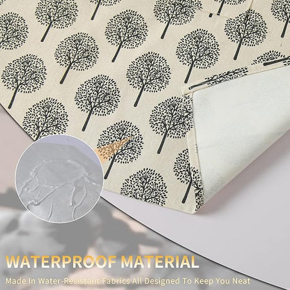 Tosewever 2 Pieces Cotton Linen Waterproof Bib Apron - Image 3