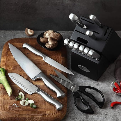 Marco Almond® Knife Set with Block KYA28, 14 Pieces Stainless Steel Chef - Image 3