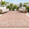 JONATHAN Y Boho Medallion Indoor Outdoor Area Rug 6X9 Red/Taupe, Malta Textured by JONATHANY