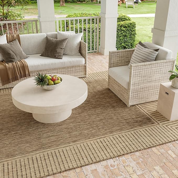 nuLOOM 2x8 Outdoor/Indoor Asha Area Rug, Light Brown, Casual Design - Image 5