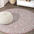 JONATHAN Y Boho Medallion Indoor Outdoor Round Area Rug 8 Ft Red/Taupe by JONATHANY