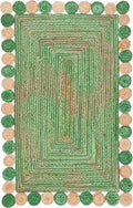 SAFAVIEH Cape Cod Collection 2' x 3' Green / Natural CAP201Y Handmade Boho by Unknown