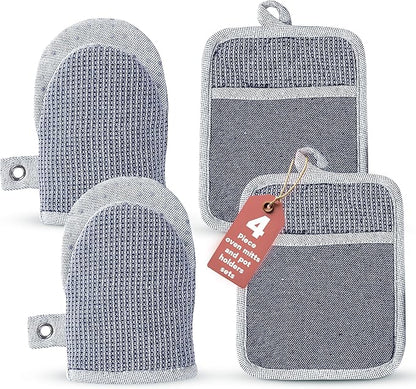 Casa Platino Silicone Oven Mitts & Potholders, 4-Piece – Pot Holders by CasaPlatino