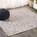 JONATHAN Y Boho Medallion Indoor Outdoor Square Area Rug 5X5 Red/Taupe by JONATHANY
