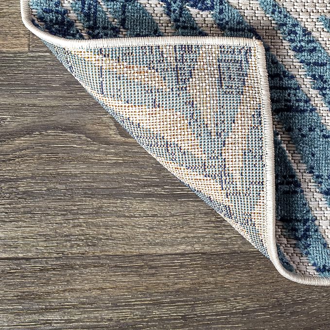 JONATHAN Y Tropics Palm Leaves Indoor Outdoor Square Area Rug 6X6 Cream/Orange - Image 6