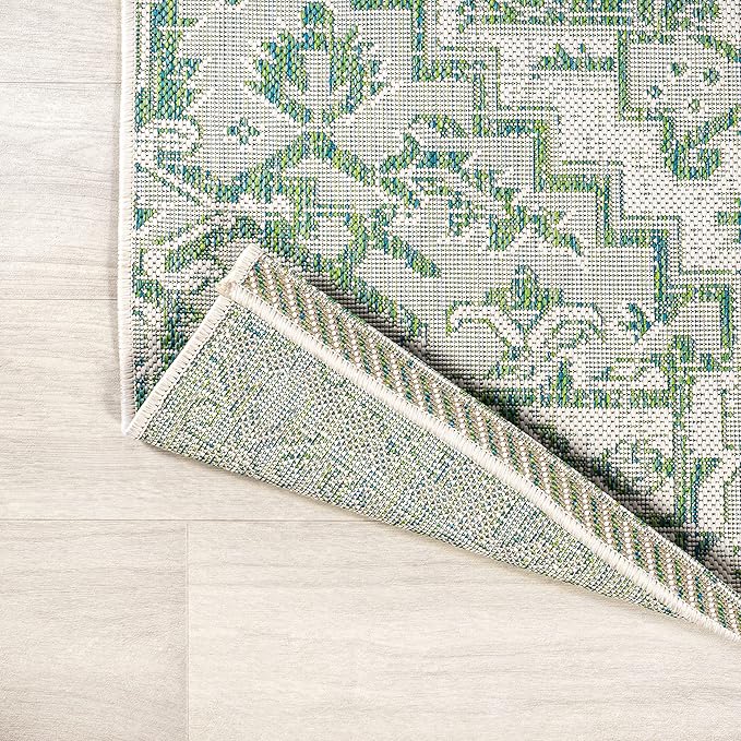 JONATHAN Y Boho Medallion Indoor Outdoor Area Rug 3X5 Green/Cream, Estrella - Image 5