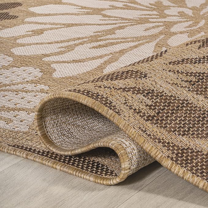 JONATHAN Y Floral Textured Weave Indoor Outdoor Octagon Area Rug 5 Ft - Image 4