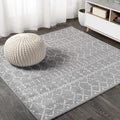 JONATHAN Y Boho Vintage Diamond Gray/Ivory Square Area Rug 7X7 ft, Moroccan Hype by JONATHANY