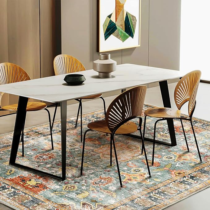 CHAMPLANT Area Rug 3'x5' Washable Vintage Traditional Floor Rugs Cover Foldable - Image 2