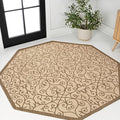 JONATHAN Y Vintage Filigree Indoor Outdoor Octagon Area Rug 8 Ft Beige/Brown by JONATHANY