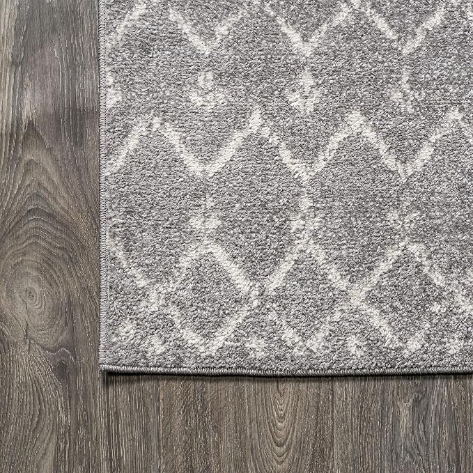 JONATHAN Y Boho Vintage Diamond Gray/Ivory Round Area Rug 5 ft, Moroccan Hype - Image 5