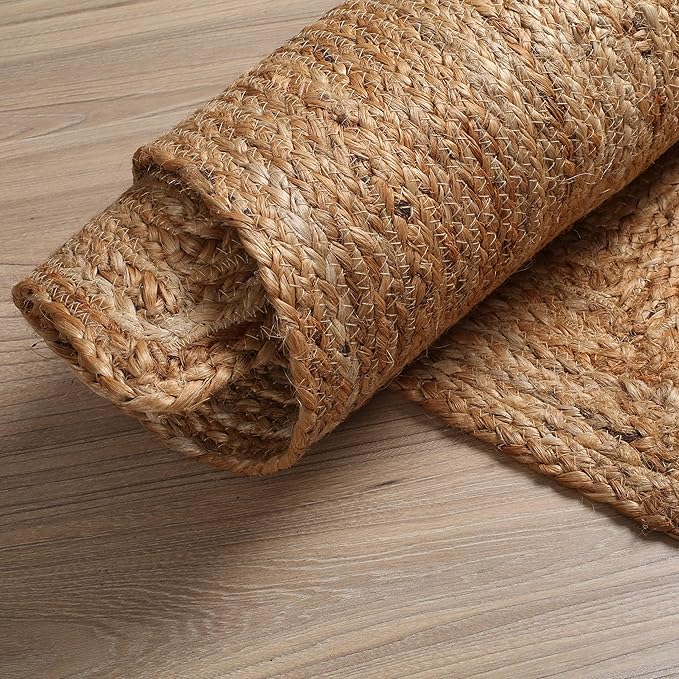 Hausattire Hand Woven Jute Braided Rug, Reversible Boho Entry Area Rugs - Image 9