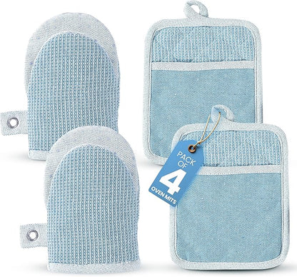 Casa Platino BBQ Gloves & Potholders Set, Holder by CasaPlatino