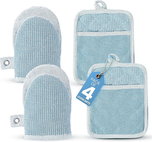 Casa Platino BBQ Gloves & Potholders Set, Holder by CasaPlatino