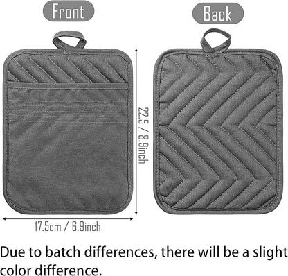 GROBRO7 5Pack Pocket Pot Holders Cotton Heat Resistant Potholder Multipurpose - Image 2