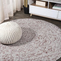 JONATHAN Y Boho Medallion Indoor Outdoor Round Area Rug 9 Ft Red/Taupe by JONATHANY