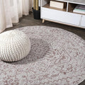 JONATHAN Y Boho Medallion Indoor Outdoor Round Area Rug 8 Ft Red/Taupe by JONATHANY