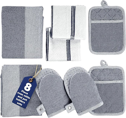 Casa Platino Mini Oven Mitts Set, 8-Piece – 500°F Heat Resistant Silicone Oven by CasaPlatino