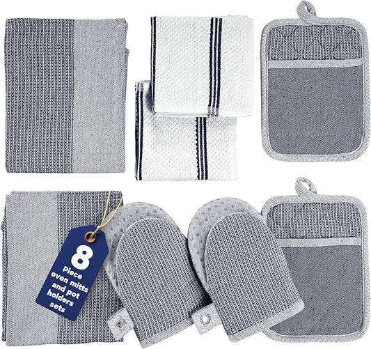 Casa Platino Mini Oven Mitts Set, 8-Piece – 500°F Heat Resistant Silicone Oven by CasaPlatino