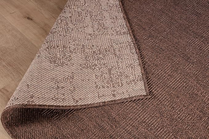 CAMILSON Easy Jute Rug 4x6, Indoor Outdoor Brown Color Fiber Area Rugs - Image 9