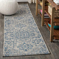JONATHAN Y Boho Medallion Indoor Outdoor Runner Rug 2X8 Navy/Gray, Estrella by JONATHANY